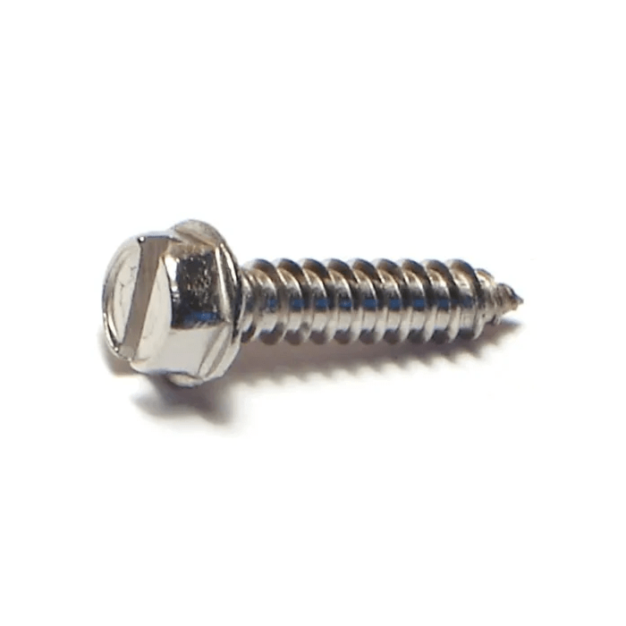 #8 x 3/4" Slotted Hex Washer Head, Sheet Metal Screw, Stainless Steel (Bulk Box 1 lb)