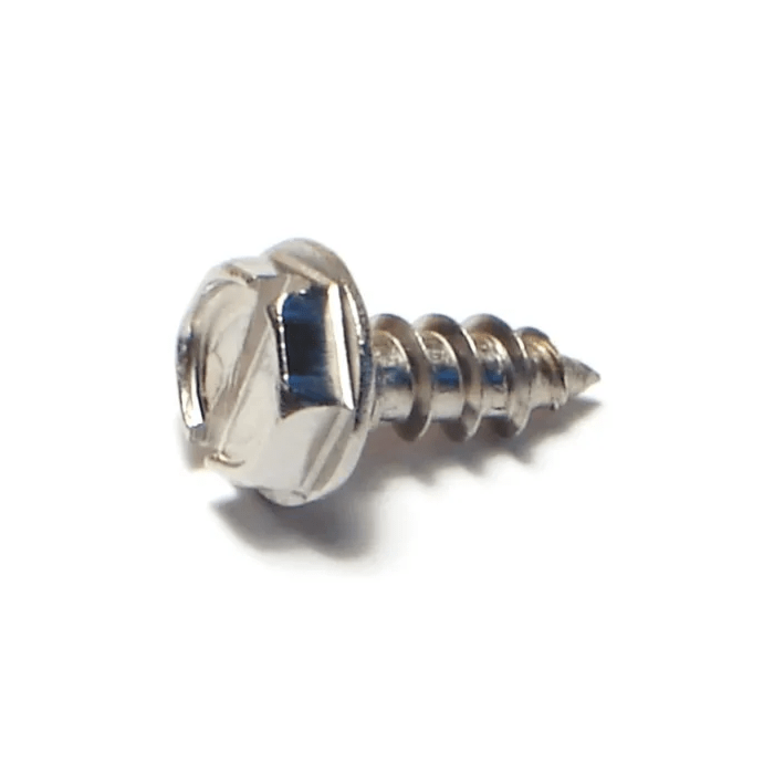 #10 x 1/2" Slotted Hex Washer Head, Sheet Metal Screw, Stainless Steel (Bulk Box 1 lb)
