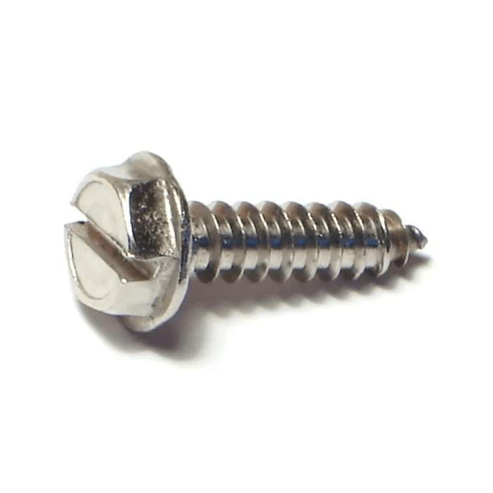 #10 x 3/4" Slotted Hex Washer Head, Sheet Metal Screw, Stainless Steel (Bulk Box 1 lb)
