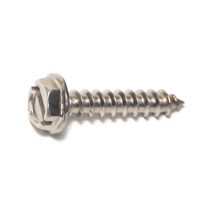 #10 x 1" Slotted Hex Washer Head, Sheet Metal Screw, Stainless Steel (Bulk Box 1 lb)