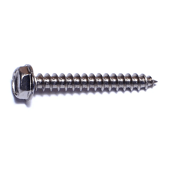 #10 x 1-1/2" Slotted Hex Washer Head, Sheet Metal Screw, Stainless Steel (Bulk Box 1 lb)