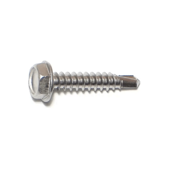#10 x 1" Hex Washer Head, Self-Drilling Screw, Stainless Steel (Bulk Box 1 lb)