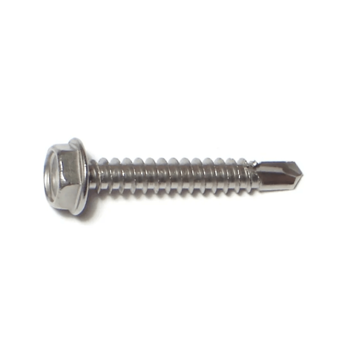 #10 x 1-1/4" Hex Washer Head, Self-Drilling Screw, Stainless Steel (Bulk Box 1 lb)