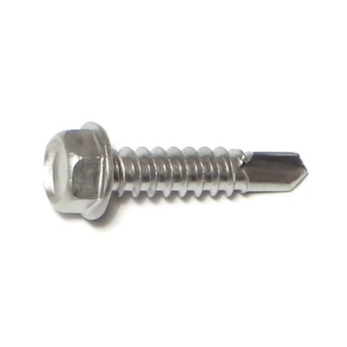 #12 x 1" Hex Washer Head, Self-Drilling Screw, Stainless Steel (Bulk Box 1 lb)
