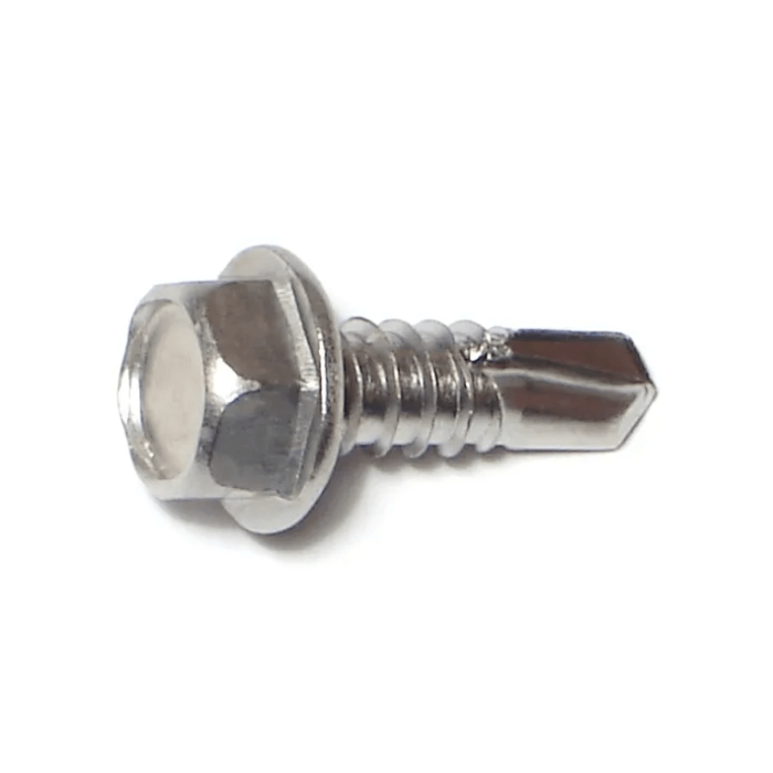 #14 x 3/4" Hex Washer Head, Self-Drilling Screw, Stainless Steel (Bulk Box 1 lb)