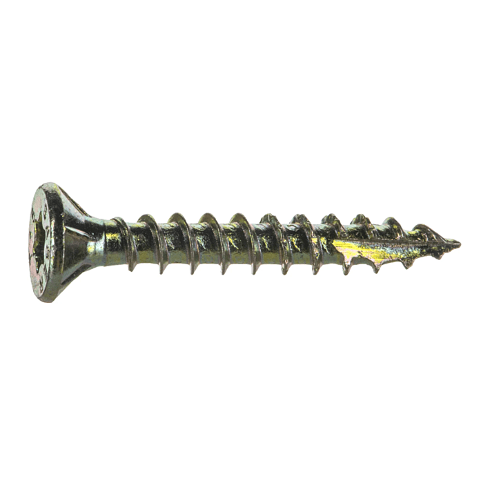 #6 x 1" Star Flat Head, Wood Screw, Yellow Zinc (Bulk Box 1 lb)