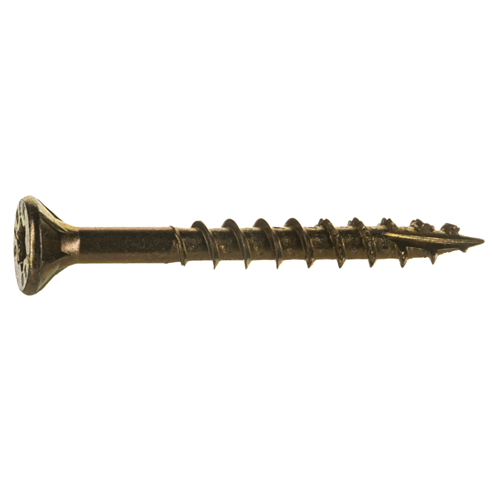 #8 x 1-1/2" Star Flat Head, Wood Screw, Yellow Zinc (Bulk Box 1 lb)
