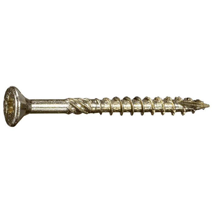 #9 x 2" Star Flat Head, Wood Screw, Yellow Zinc (Bulk Box 1 lb)