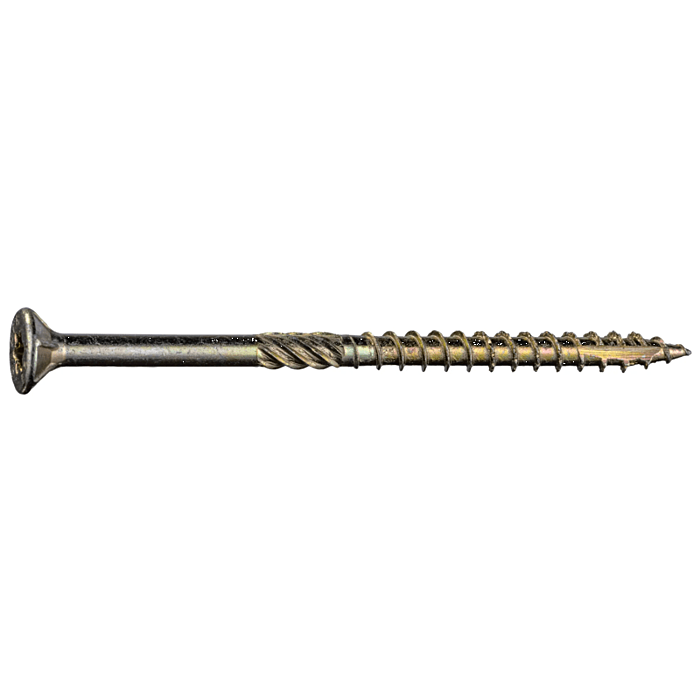 #9 x 3" Star Flat Head, Wood Screw, Yellow Zinc (Bulk Box 1 lb)