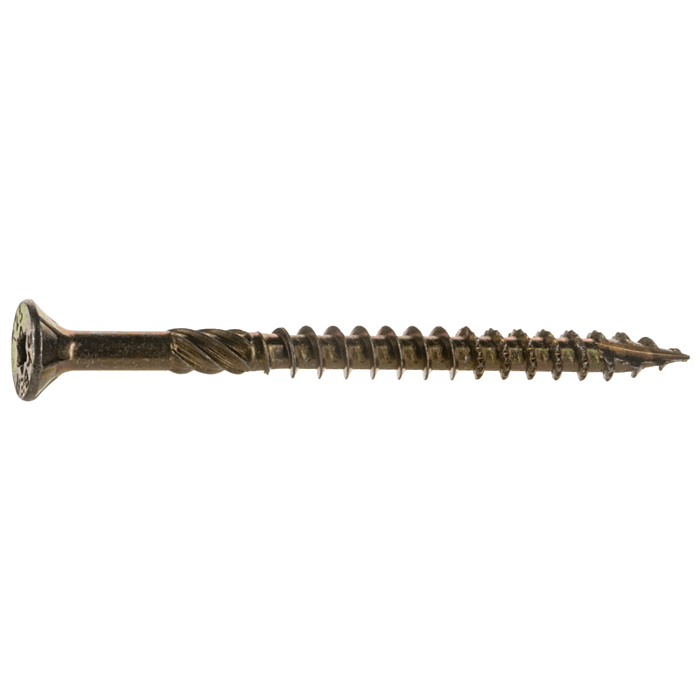 #12 x 3" Star Flat Head, Wood Screw, Yellow Zinc (Bulk Box 1 lb)