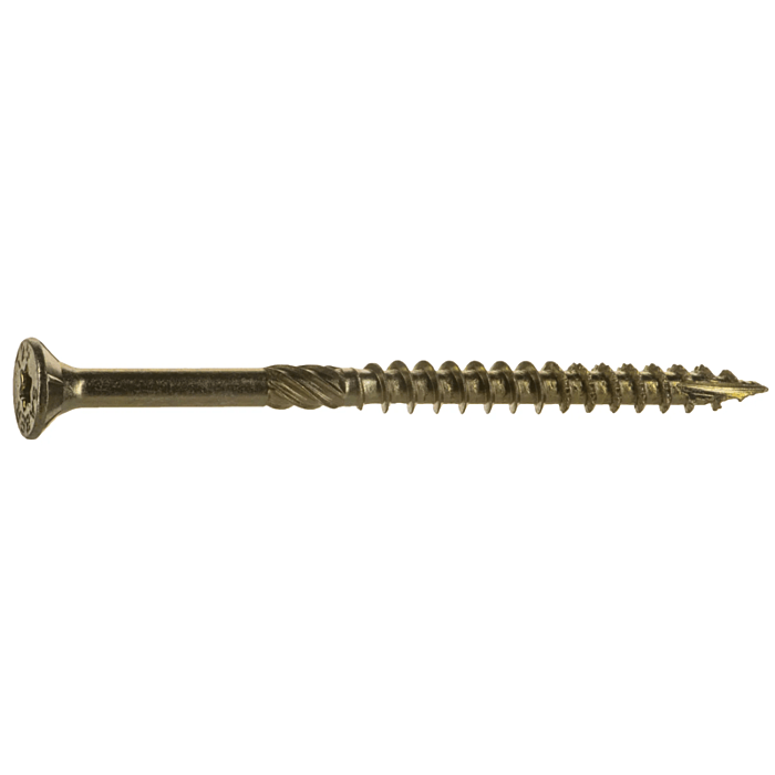 #12 x 3-1/2" Star Flat Head, Wood Screw, Yellow Zinc (Bulk Box 1 lb)