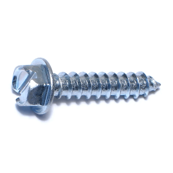 #14 x 1-1/4" Slotted Hex Washer Head, Sheet Metal Screw, Zinc (Bulk Box 1 lb)
