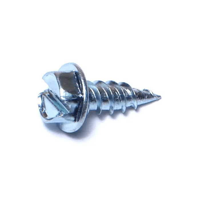 #8 x 1/2" Slotted Hex Washer Head, Sheet Metal Screw, Zinc (Bulk Box 1 lb)