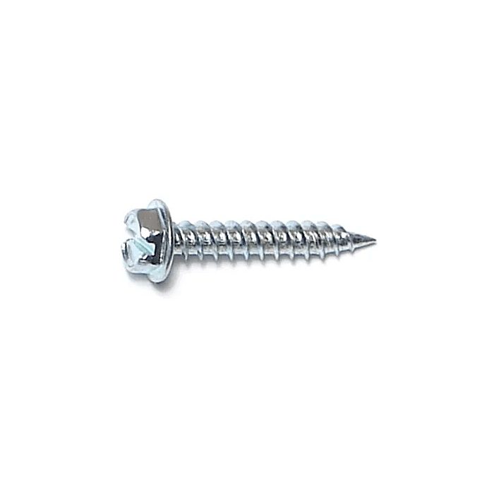 #8 x 1" Slotted Hex Washer Head, Sheet Metal Screw, Zinc (Bulk Box 1 lb)