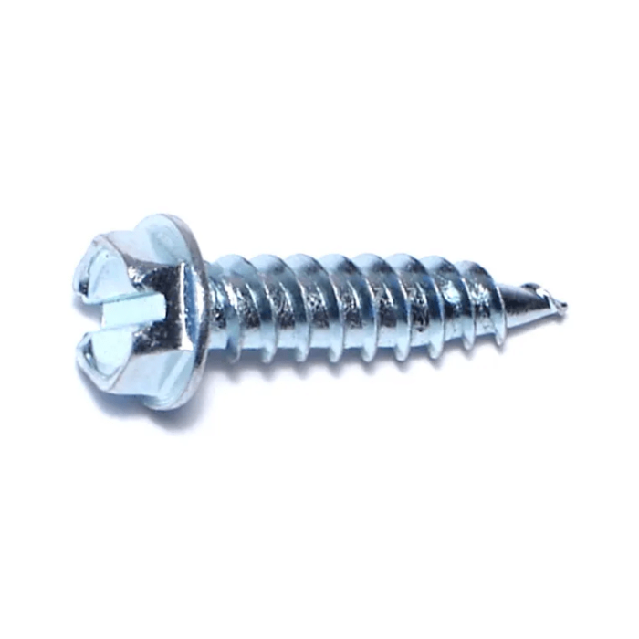 #10 x 3/4" Slotted Hex Washer Head, Sheet Metal Screw, Zinc (Bulk Box 1 lb)