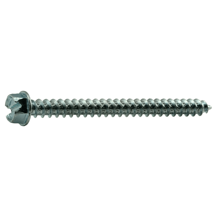 #12 x 2-1/2" Slotted Hex Washer Head, Sheet Metal Screw, Zinc (Bulk Box 1 lb)