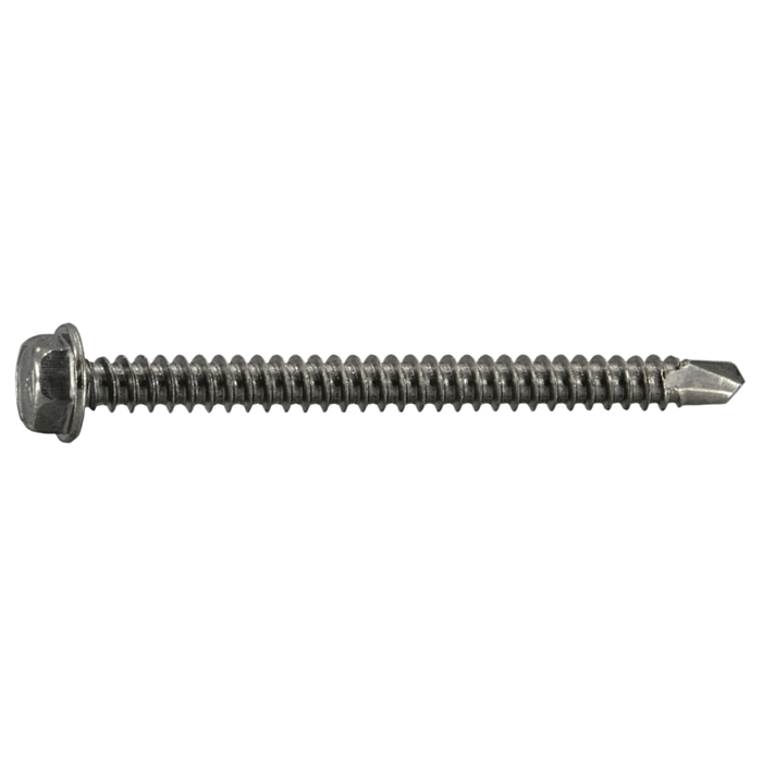 #8 x 2" Hex Washer Head, Self-Drilling Screw, Stainless Steel (Bulk Box 1 lb)
