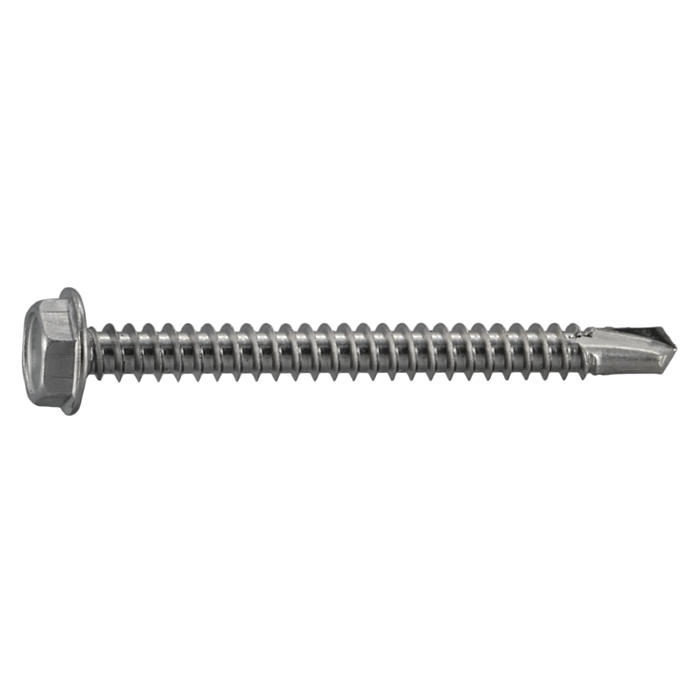 #10 x 2" Hex Washer Head, Self-Drilling Screw, Stainless Steel (Bulk Box 1 lb)