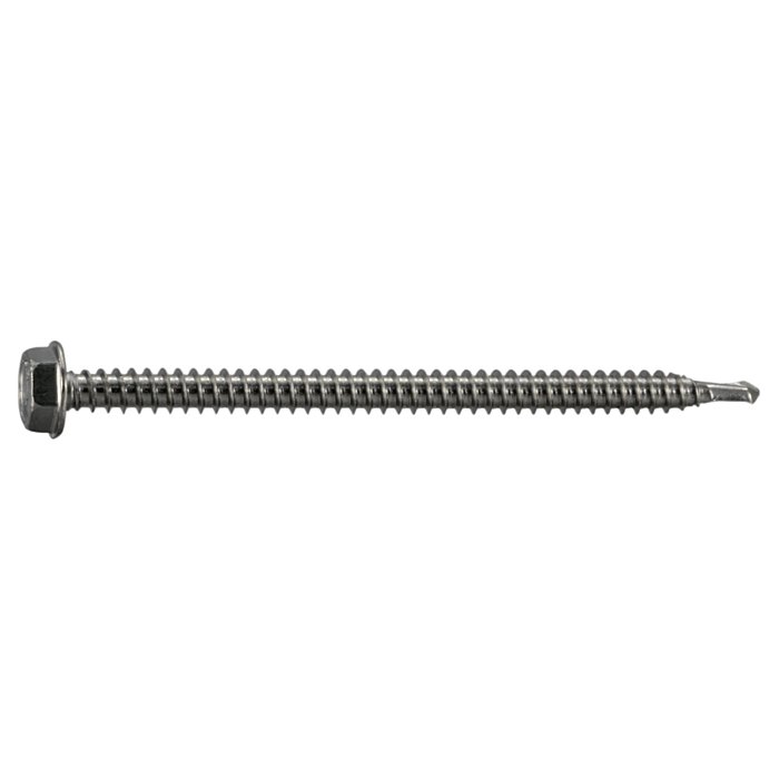 #10 x 3" Hex Washer Head, Self-Drilling Screw, Stainless Steel (Bulk Box 1 lb)