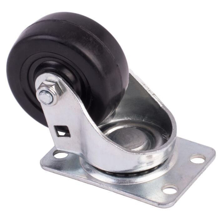World Casters & Equipment Manufacturing 90 lb 2 in Soft Rubber Swivel Caster
