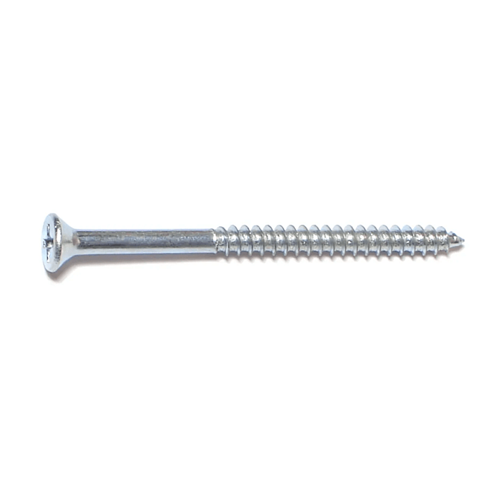 #6 x 2" Phillips Flat Head, Wood Screw, Zinc (Bulk Box 8 pk)