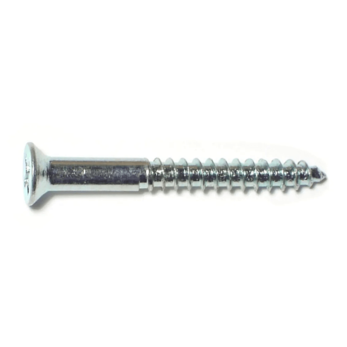 #8 x 1-1/2" Phillips Flat Head, Wood Screw, Zinc (Bulk Box 10 pk)