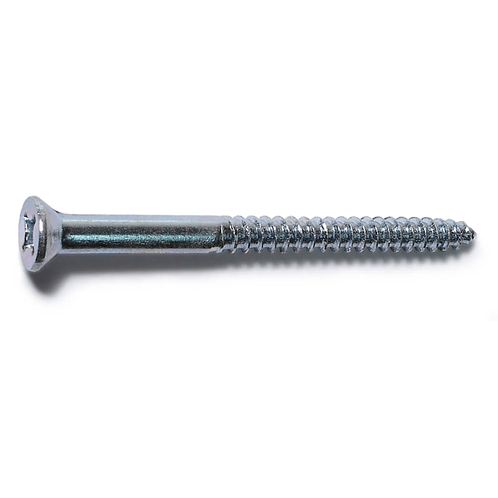 #10 x 2-1/2" Phillips Flat Head, Wood Screw, Zinc (Bulk Box 5 pk)