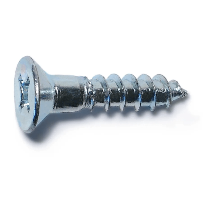 #12 x 1" Phillips Flat Head, Wood Screw, Zinc (Bulk Box 8 pk)