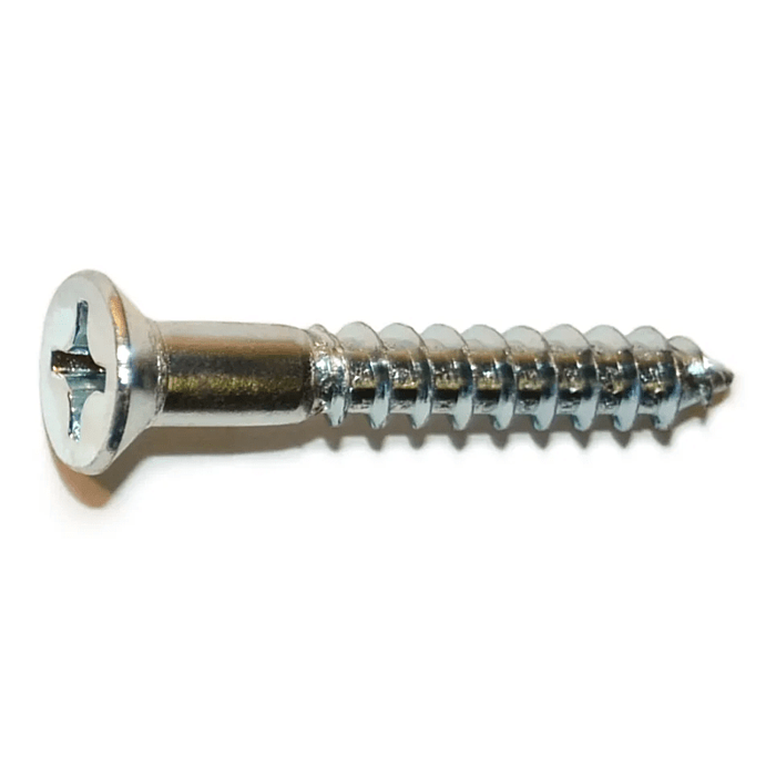 #12 x 1-1/2" Phillips Flat Head, Wood Screw, Zinc (Bulk Box 6 pk)