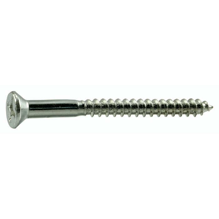 #12 x 2-1/2" Phillips Flat Head, Wood Screw, Zinc (Bulk Box 4 pk)