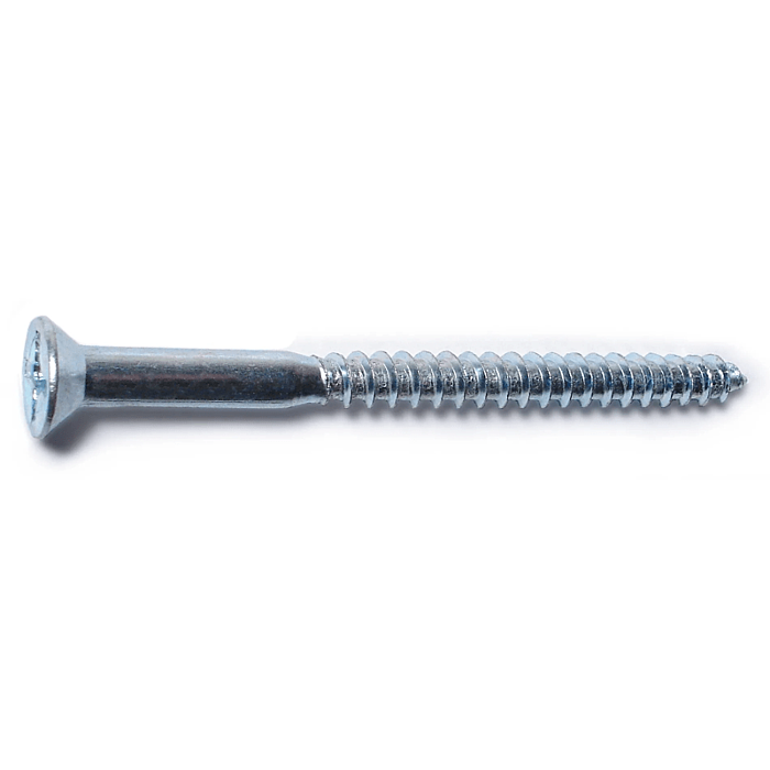 #12 x 3" Phillips Flat Head, Wood Screw, Zinc (Bulk Box 3 pk)