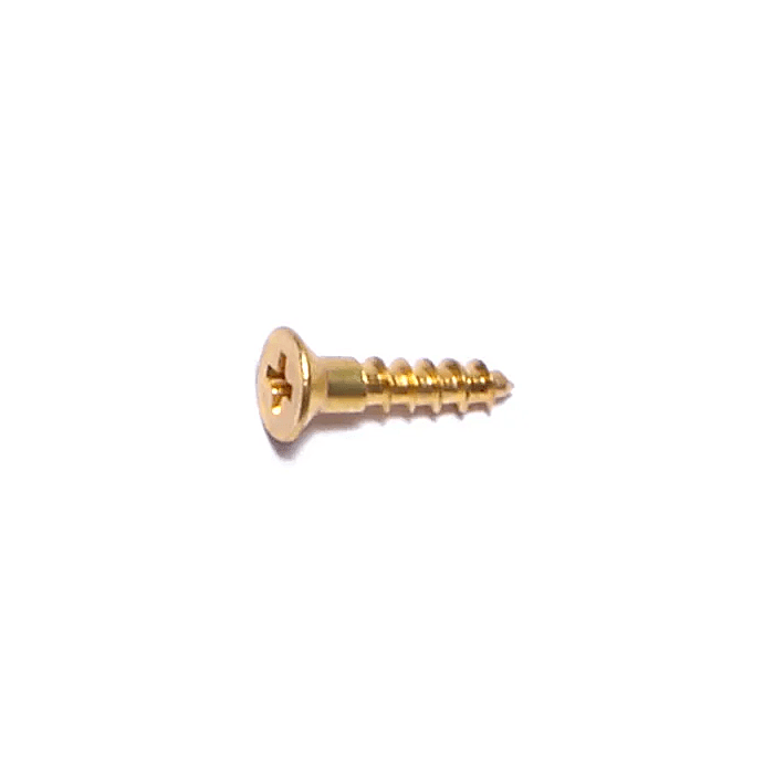 #4 x 1/2" Phillips Flat Head, Wood Screw, Brass (Bulk Box 10 pk)