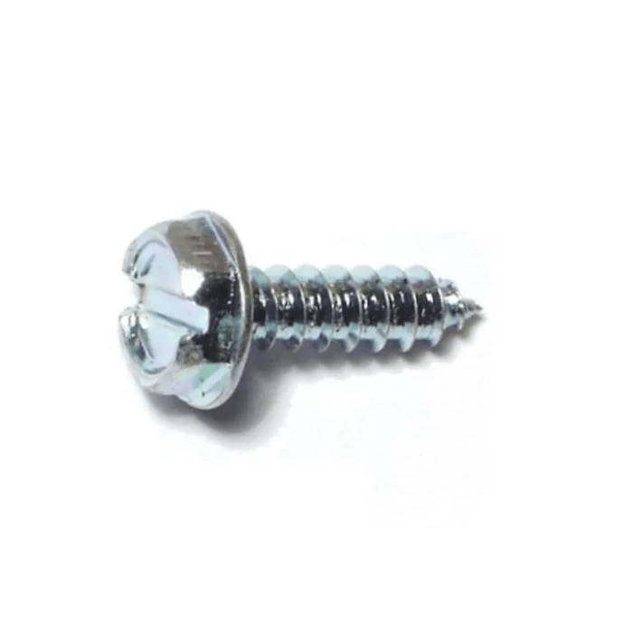 #6 x 1/2" Slotted Hex Washer Head, Sheet Metal Screw, Zinc (Bulk Box 18 pk)