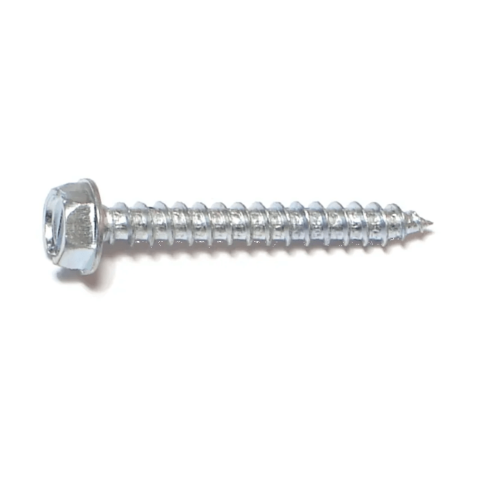 #10 x 1-1/2" Slotted Hex Washer Head, Sheet Metal Screw, Zinc (Bulk Box 5 pk)