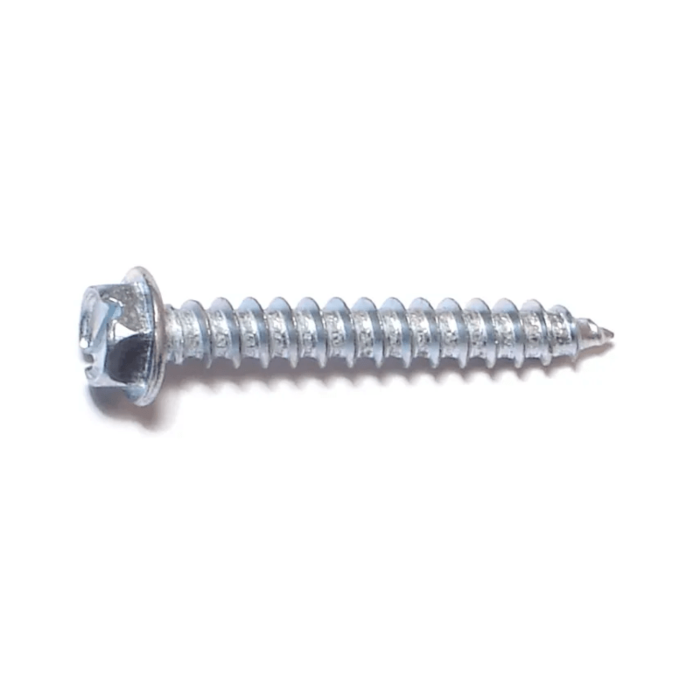 #12 x 1-1/2" Slotted Hex Washer Head, Sheet Metal Screw, Zinc (Bulk Box 4 pk)