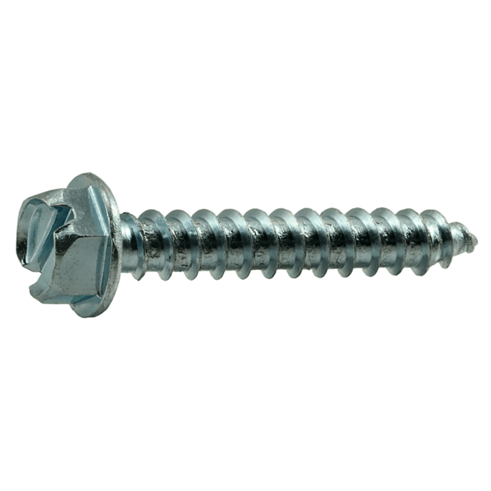 #14 x 1-1/2" Slotted Hex Washer Head, Sheet Metal Screw, Zinc (Bulk Box 3 pk)
