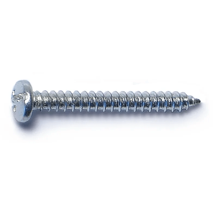 #4 x 1" Combo Pan Head, Sheet Metal Screw, Zinc (Bulk Box 18 pk)