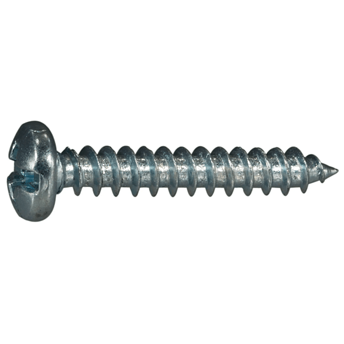 #8 x 1" Combo Pan Head, Sheet Metal Screw, Zinc (Bulk Box 12 pk)