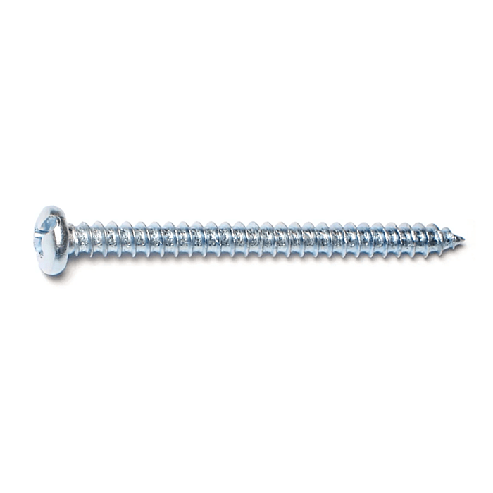 #8 x 2" Combo Pan Head, Sheet Metal Screw, Zinc (Bulk Box 6 pk)