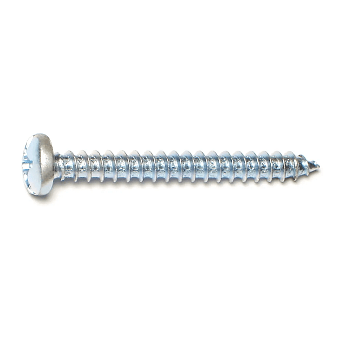 #12 x 2" Combo Pan Head, Sheet Metal Screw, Zinc (Bulk Box 4 pk)