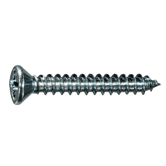 #6 x 1" Phillips Flat Head, Sheet Metal Screw, Zinc (Bulk Box 16 pk)