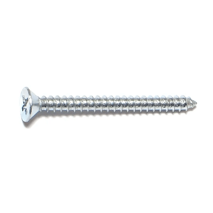 #6 x 1-1/2" Phillips Flat Head, Sheet Metal Screw, Zinc (Bulk Box 10 pk)