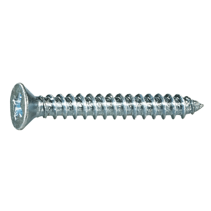 #8 x 1-1/4" Phillips Flat Head, Sheet Metal Screw, Zinc (Bulk Box 10 pk)