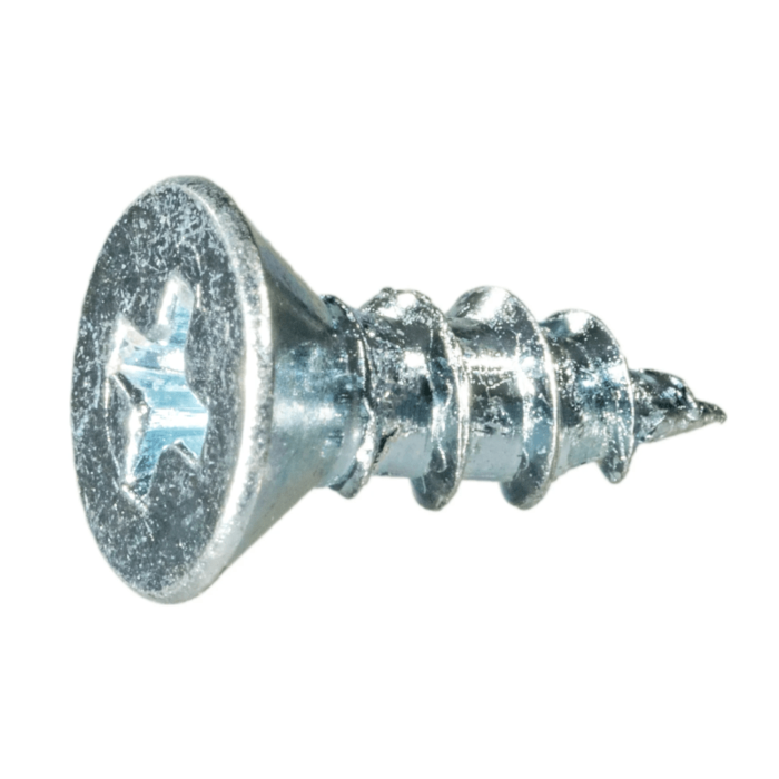 #10 x 1/2" Phillips Flat Head, Sheet Metal Screw, Zinc (Bulk Box 12 pk)