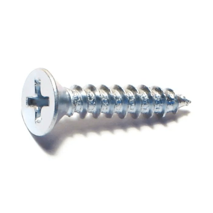 #10 x 1" Phillips Flat Head, Sheet Metal Screw, Zinc (Bulk Box 9 pk)