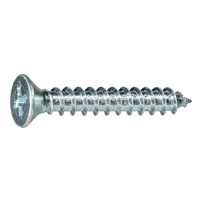#10 x 1-1/4" Phillips Flat Head, Sheet Metal Screw, Zinc (Bulk Box 8 pk)