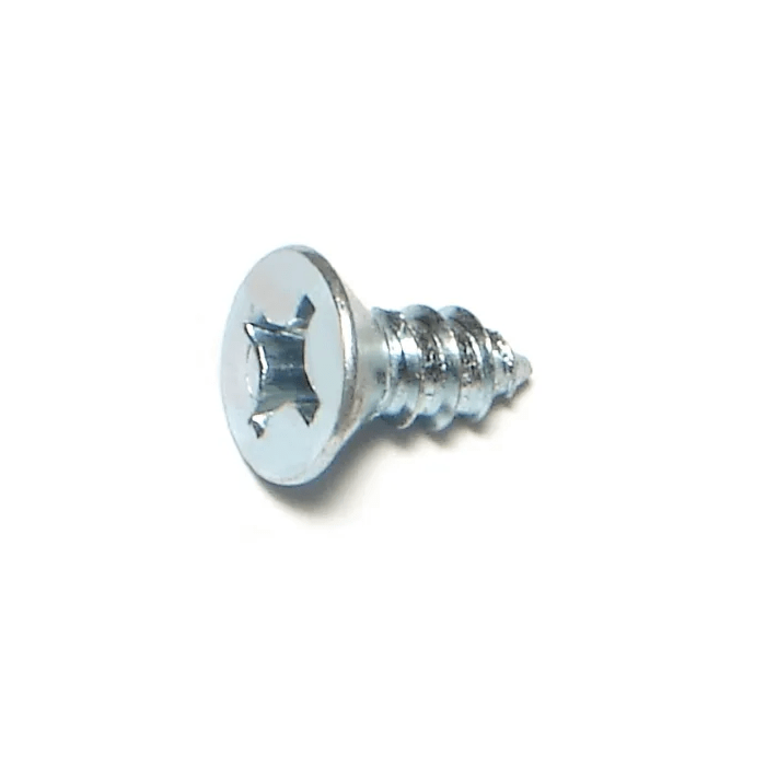 #12 x 1/2" Phillips Flat Head, Sheet Metal Screw, Zinc (Bulk Box 10 pk)