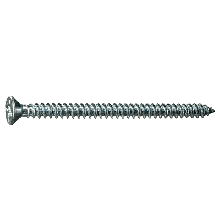 #12 x 3" Phillips Flat Head, Sheet Metal Screw, Zinc (Bulk Box 3 pk)