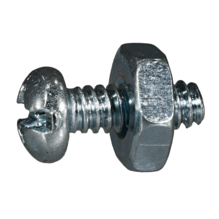 6-32 x 3/8" Combo Round Head, Machine Screw, Zinc (Bulk Box 12 pc)