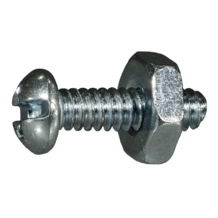 6-32 x 1/2" Combo Round Head, Machine Screw, Zinc (Bulk Box 10 pc)